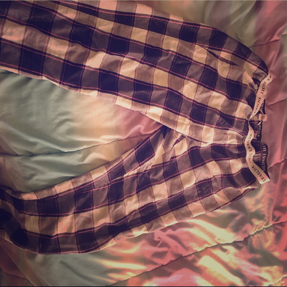 Checkered black white pink Victoria secret pajamas